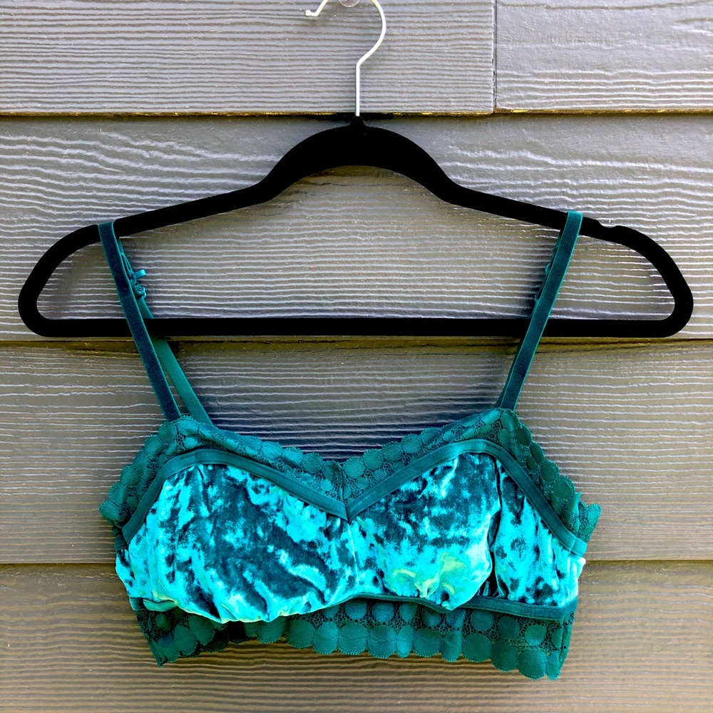 Teal velvet Aerie bralette